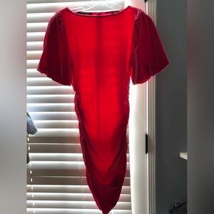 Scotch & Soda Vibrant Red Long Sleeve Dress